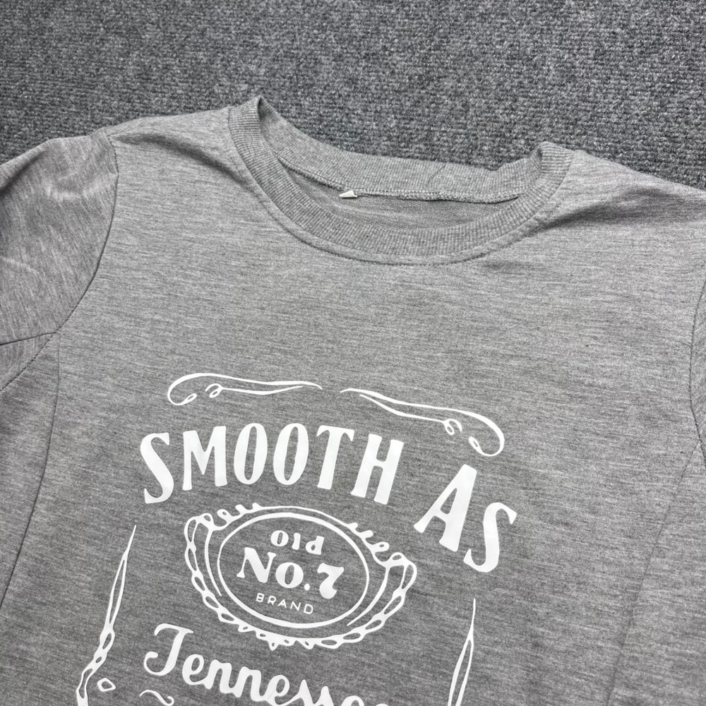 Unbranded Tennessee Whiskey Graphic Tee Gray Long Sleeve Sweatshirt